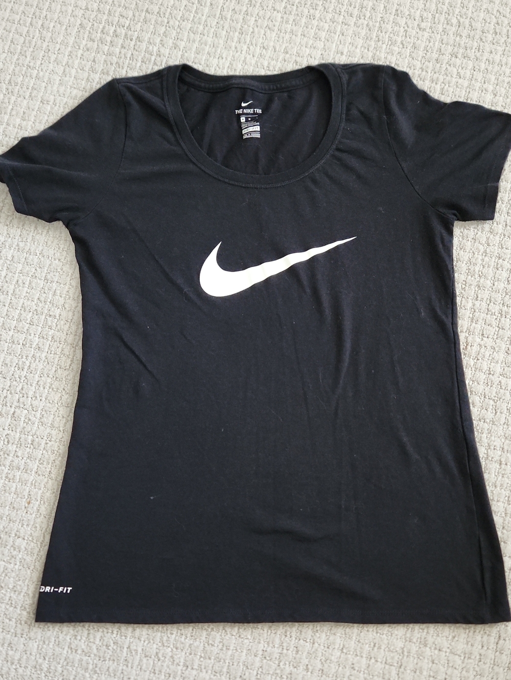 Nike Black Short Sleeve Tee with White Swoosh